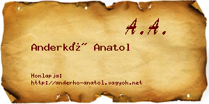Anderkó Anatol névjegykártya